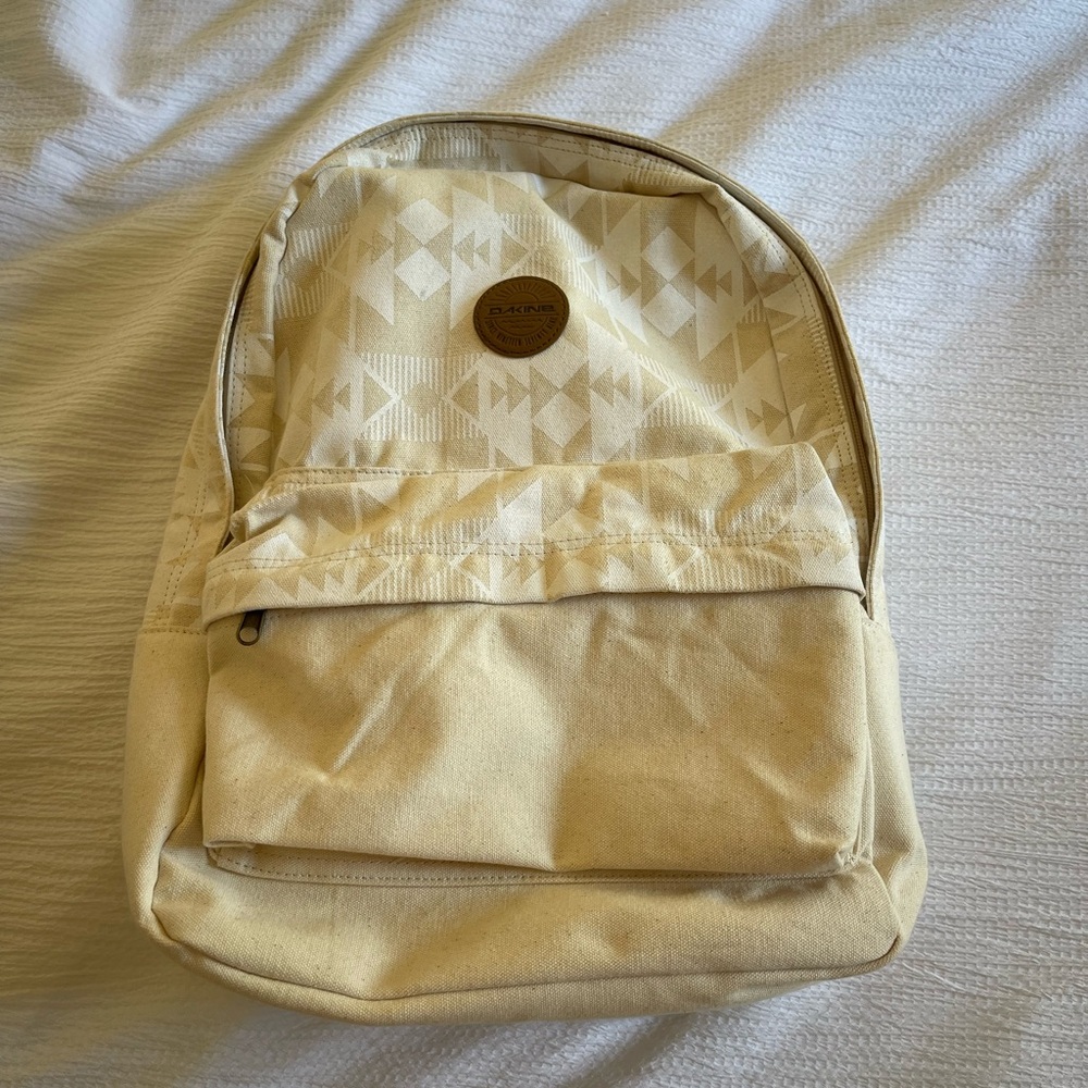 Tan Geometric Pattern Backpack